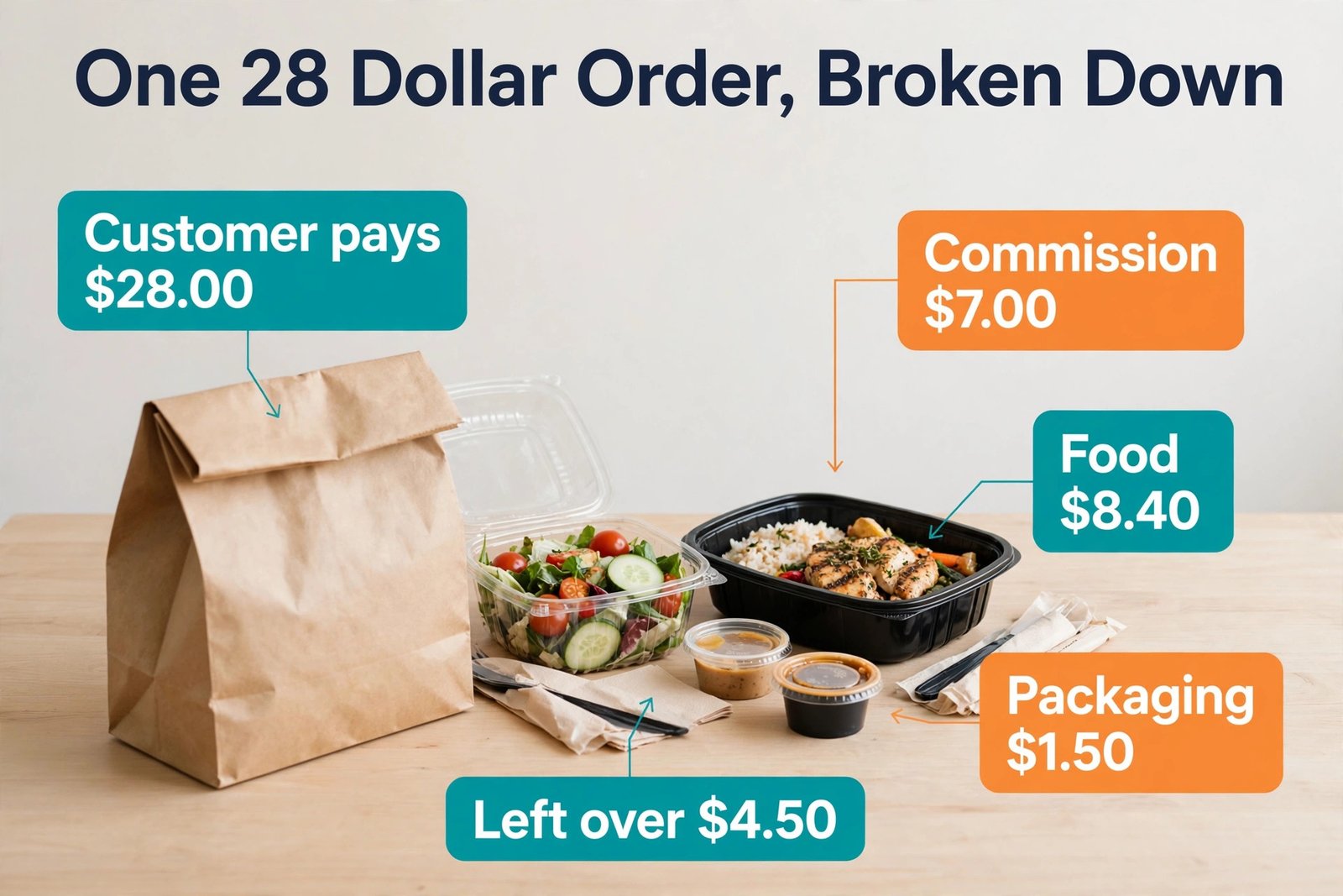 Annotated breakdown of one delivery order fee by fee