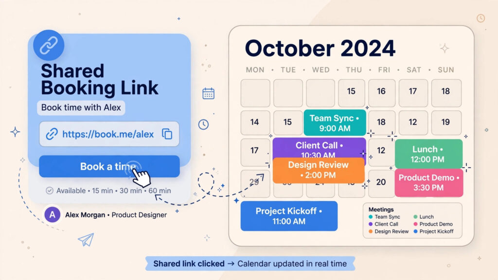 Booking link calendar for the best scheduling apps
