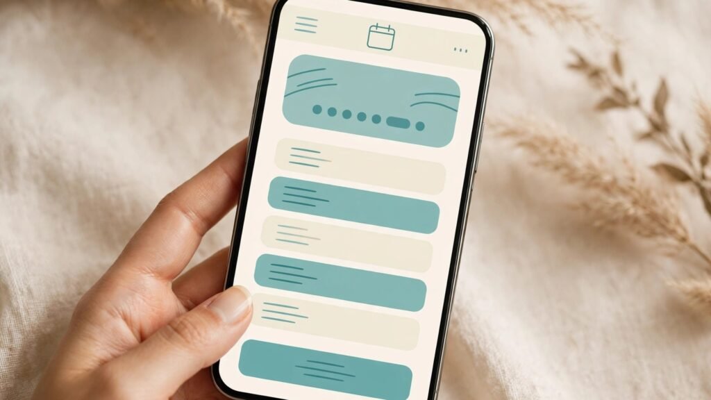 Client booking a life coaching session on a phone