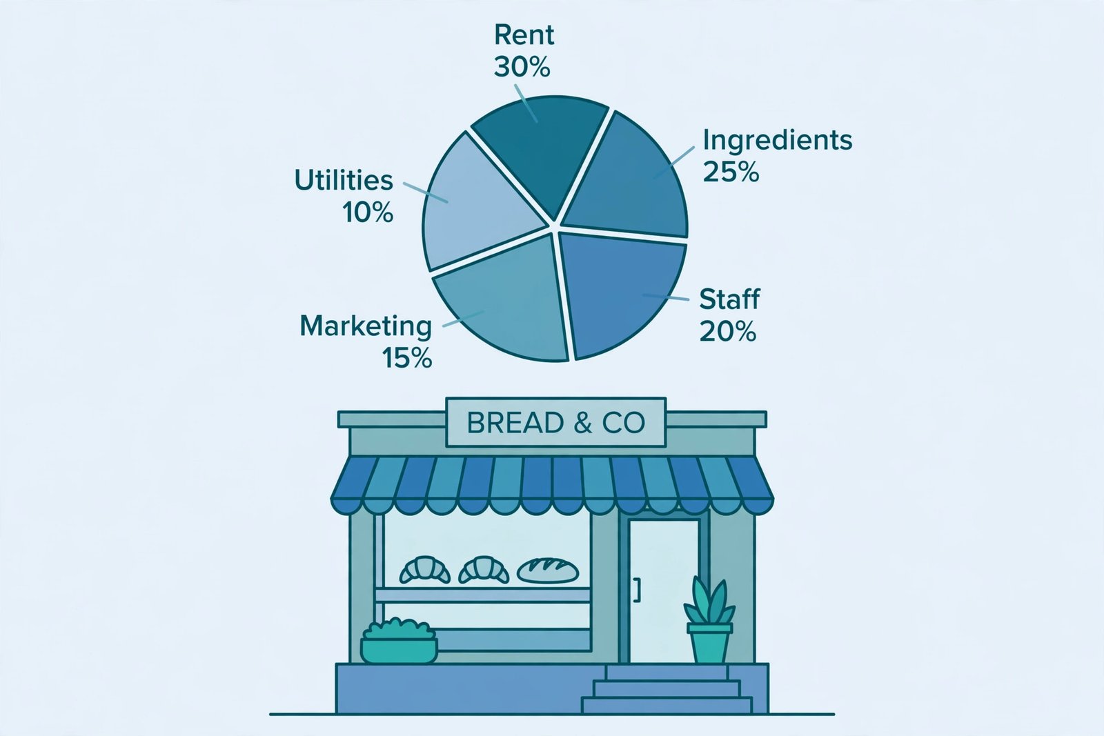AI agent budget example for a 10-person business