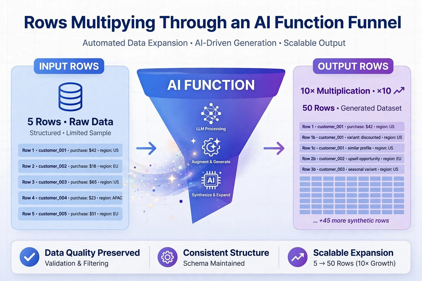 Bulk row processing in the best AI tools for Excel add-ons