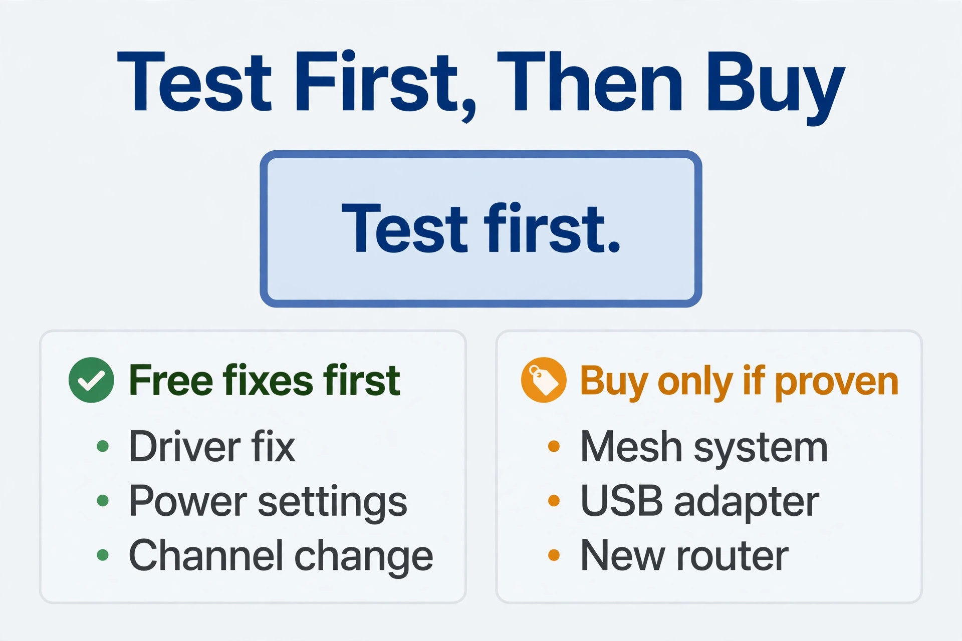 Decision graphic for buying Wi-Fi fixes