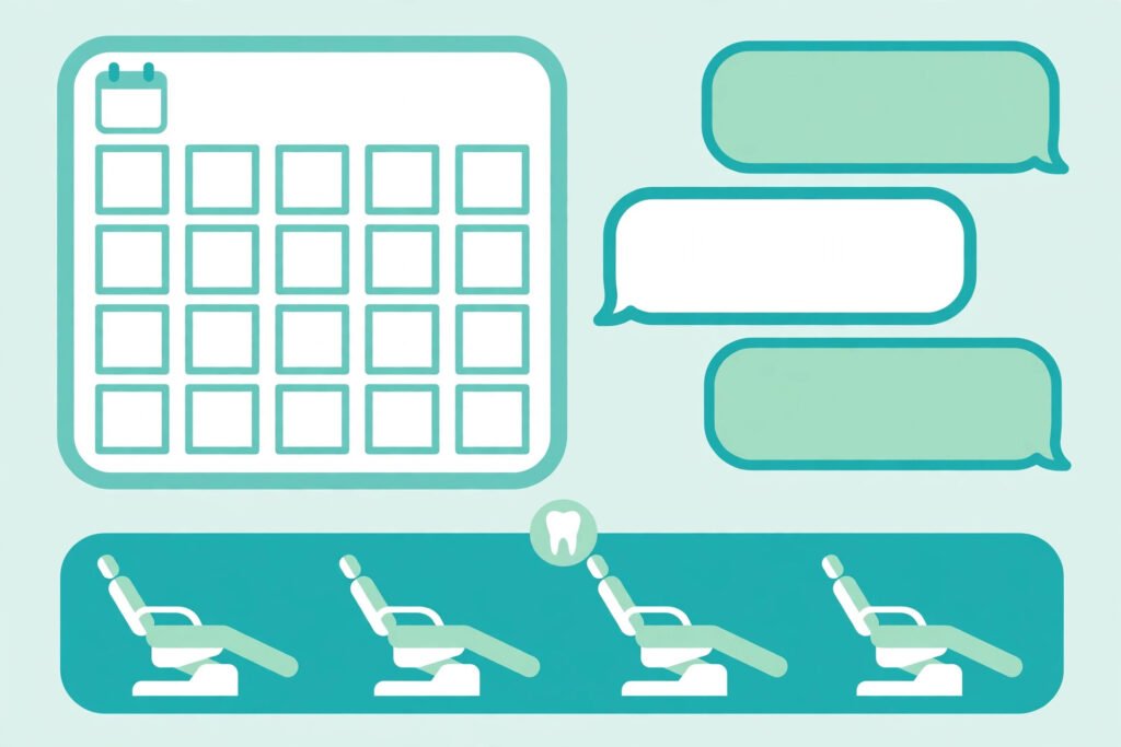 Flat vector illustration of a dental appointment calendar with reminders