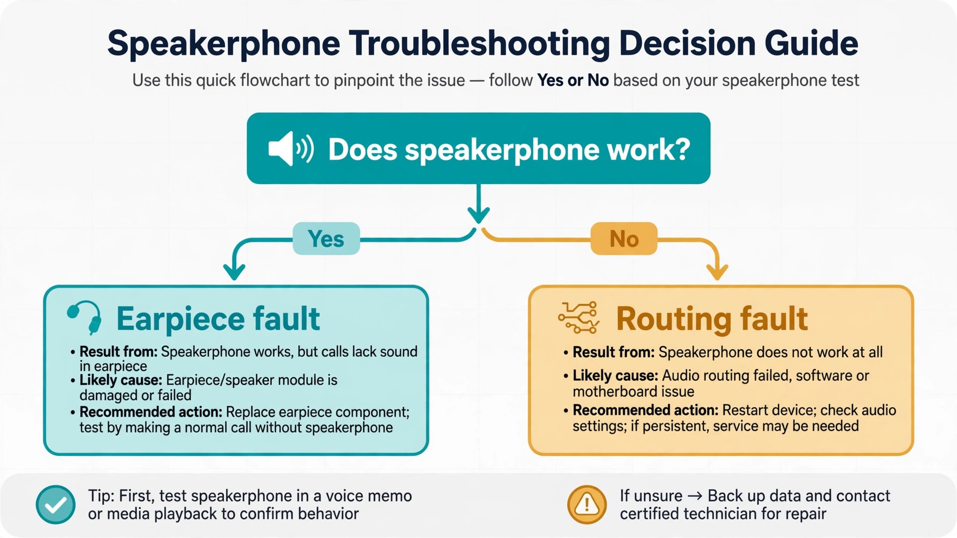 Decision guide for iPhone call sound faults