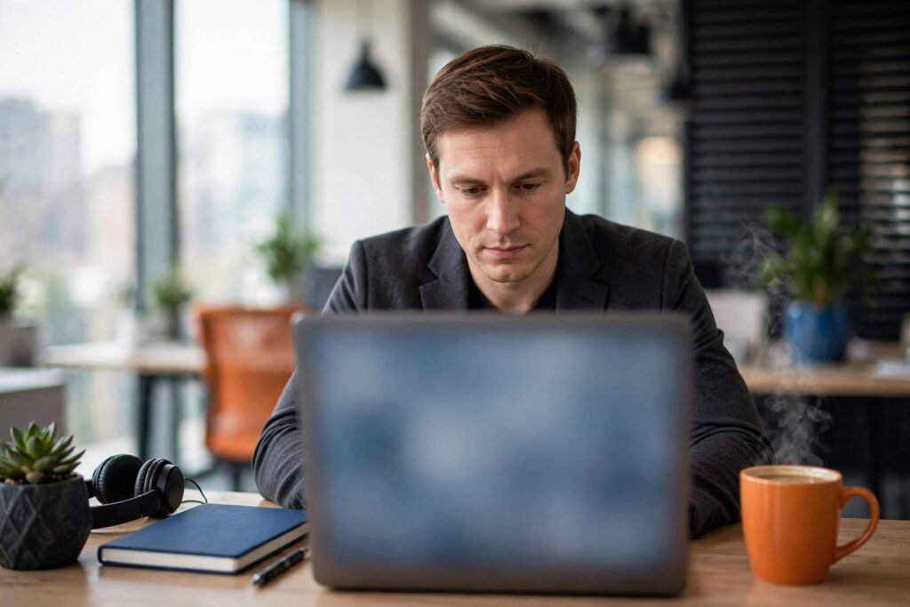 Editorial photo of a marketer reviewing a CRM campaign
