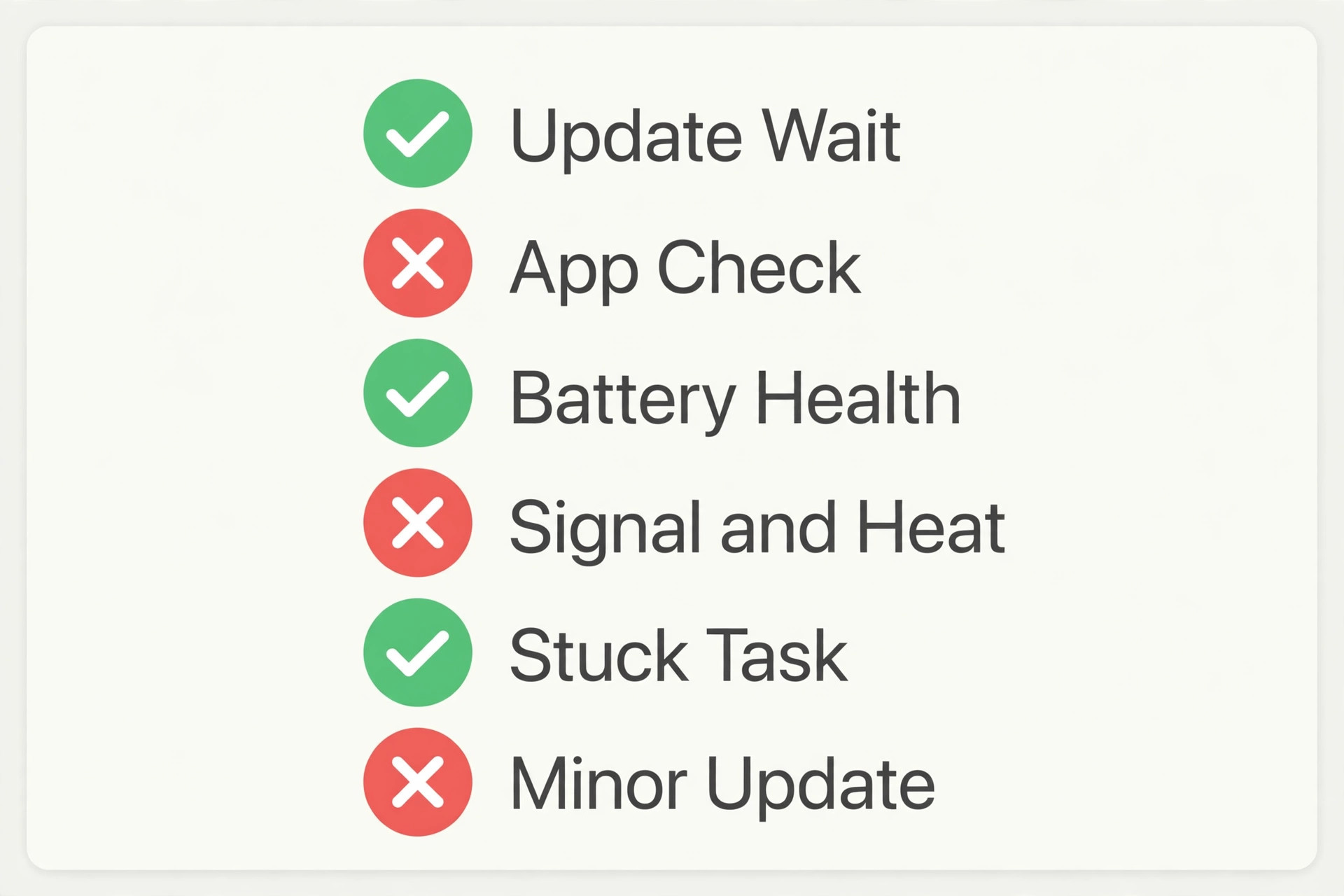 Cause elimination checklist for iPhone battery drain