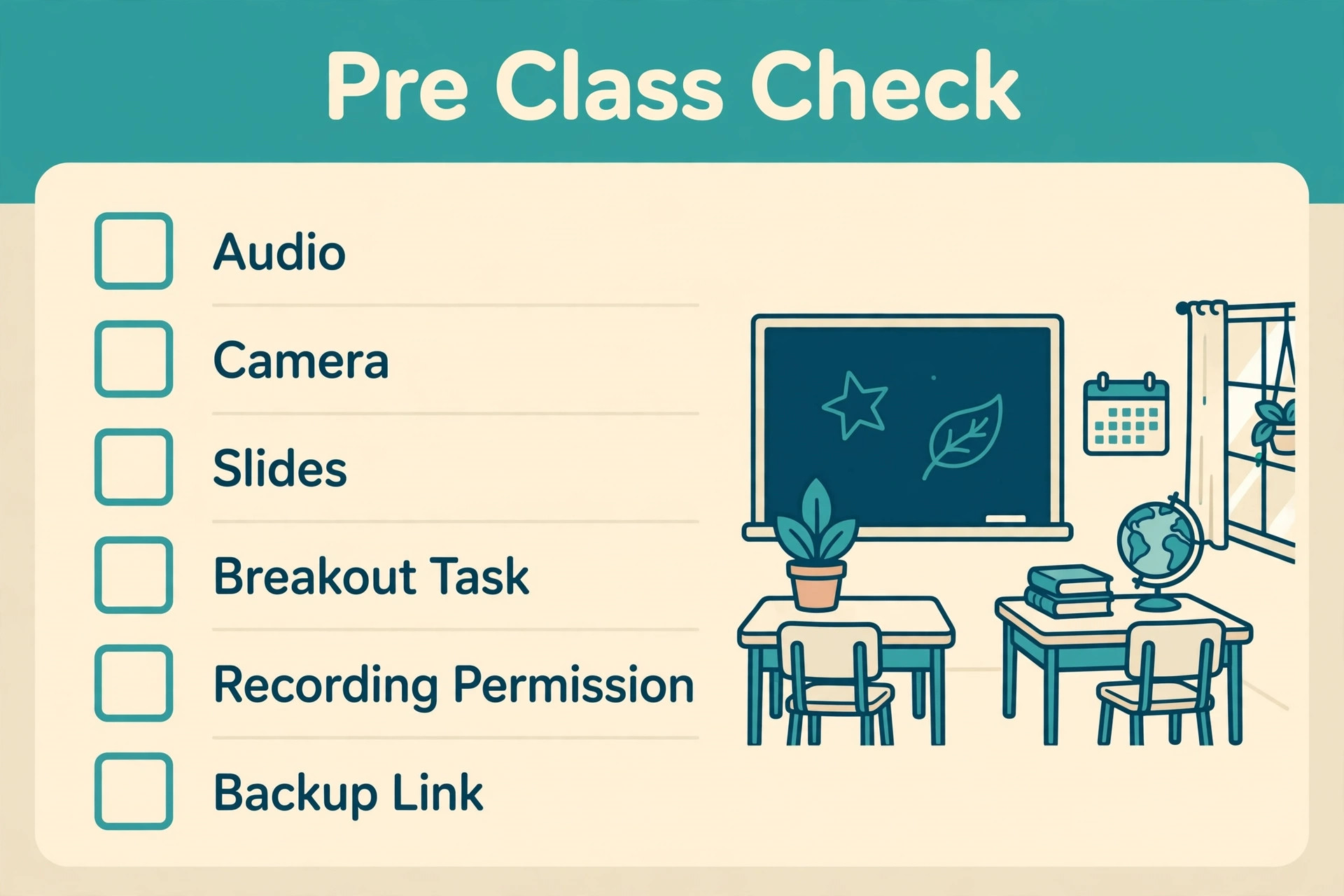 Hybrid class pre class checklist visual