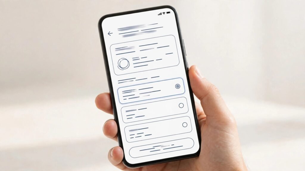 Course checkout screen on a phone
