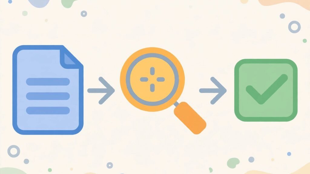 Flat vector illustration of a contract review workflow