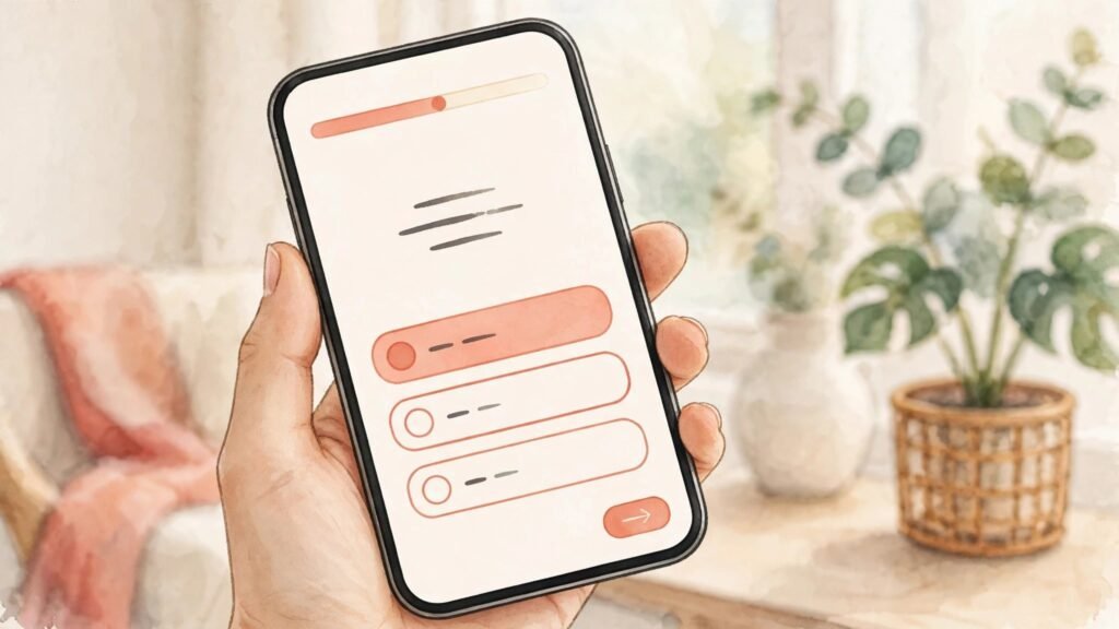 Conversational form example on a mobile phone