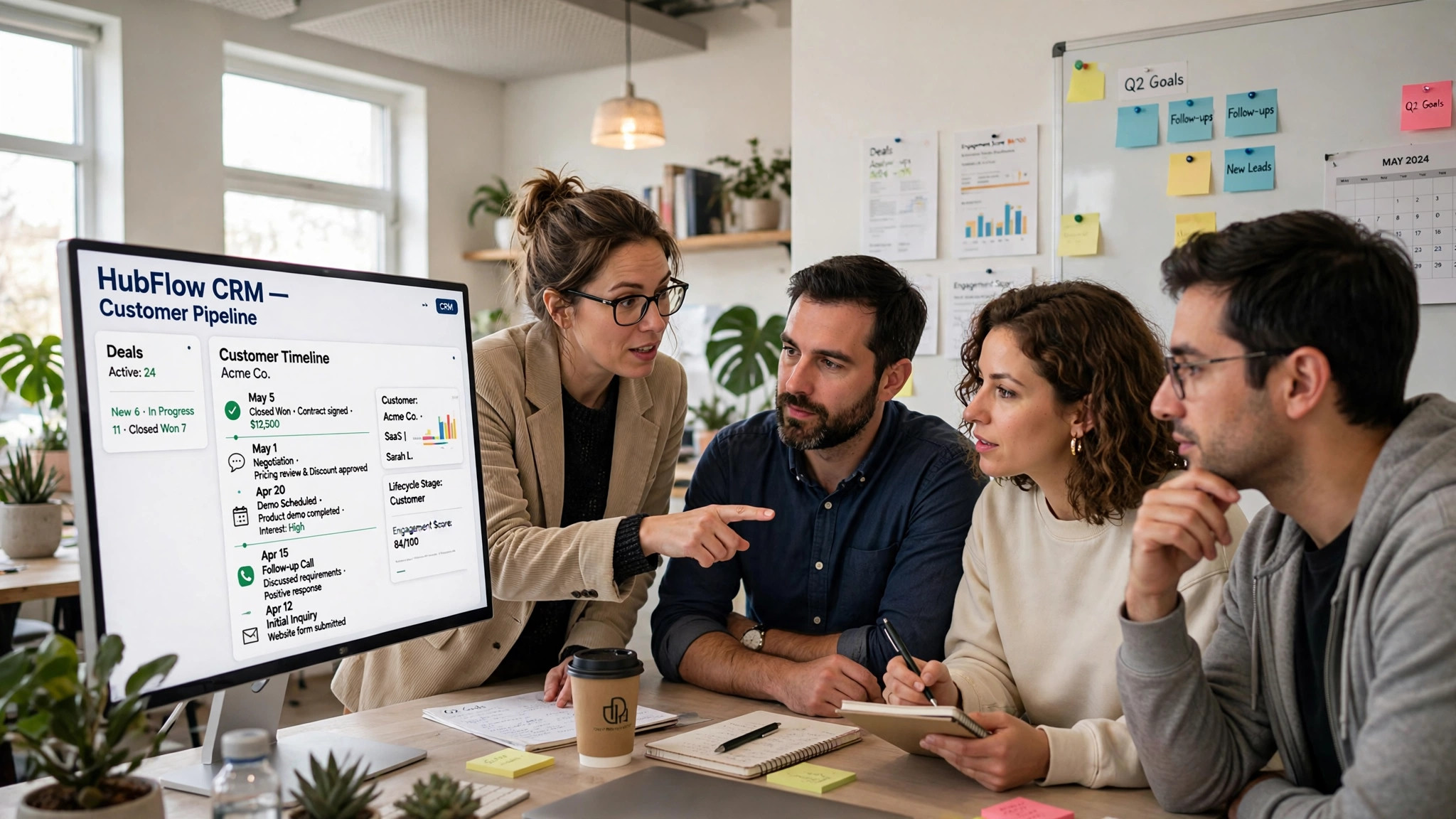 Small business team using the best CRM software for small business to track customers