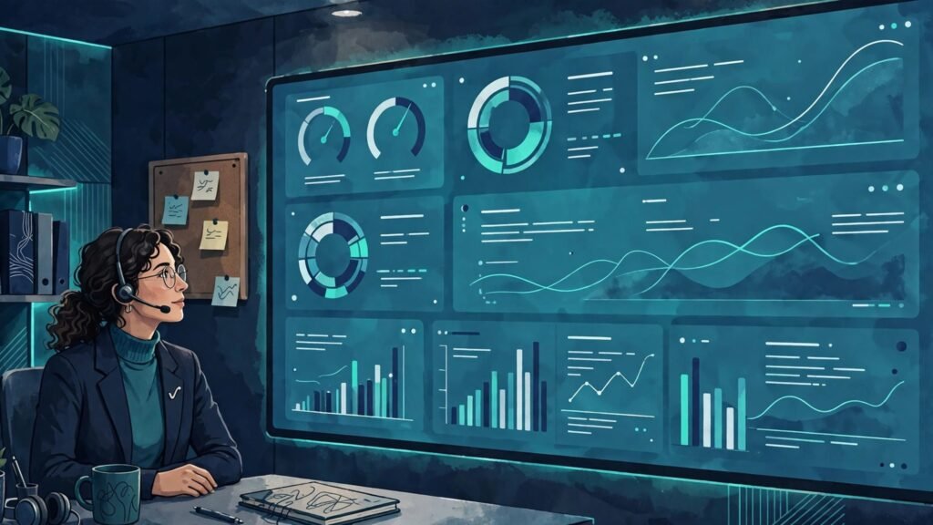 Customer success manager reviewing account health dashboards