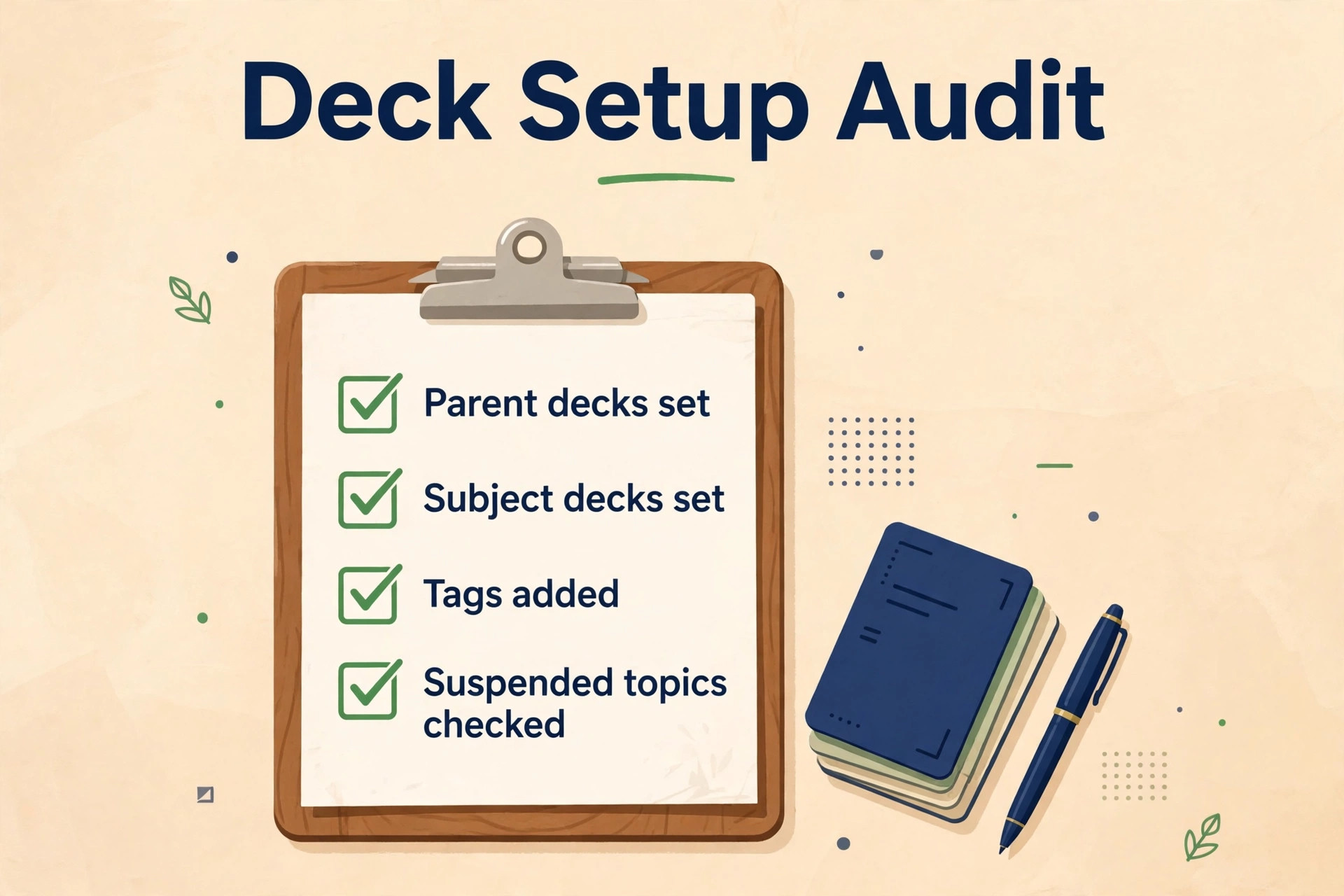 Checklist for setting up medical Anki decks and tags