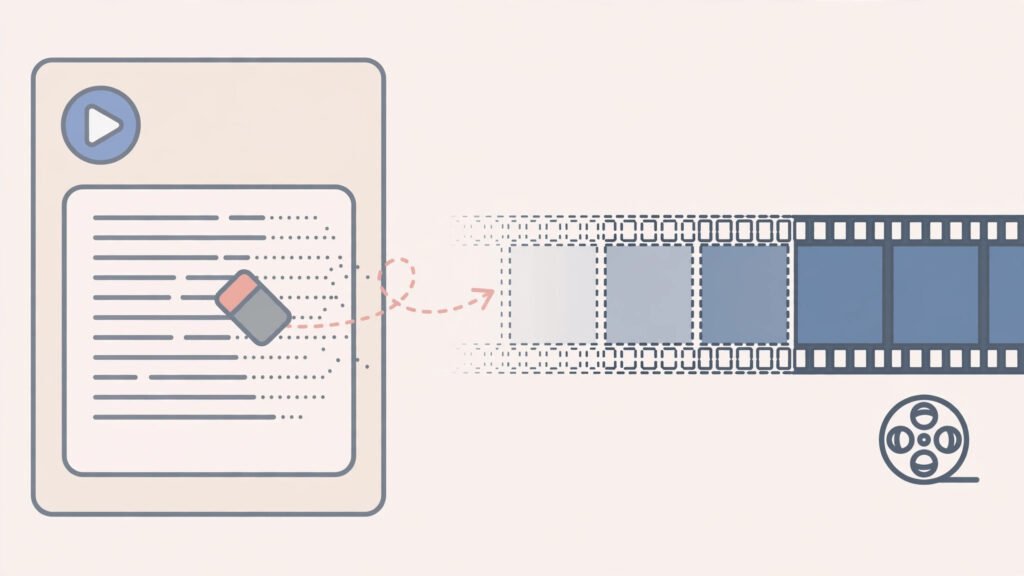 Editing video by editing the transcript in Descript