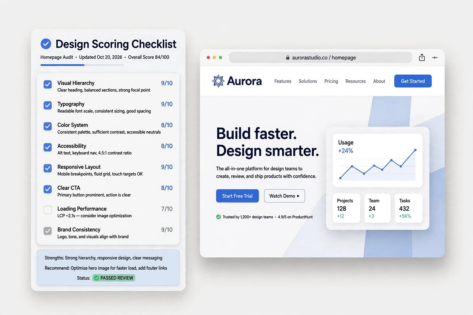 Design quality scores in our best AI website builder test