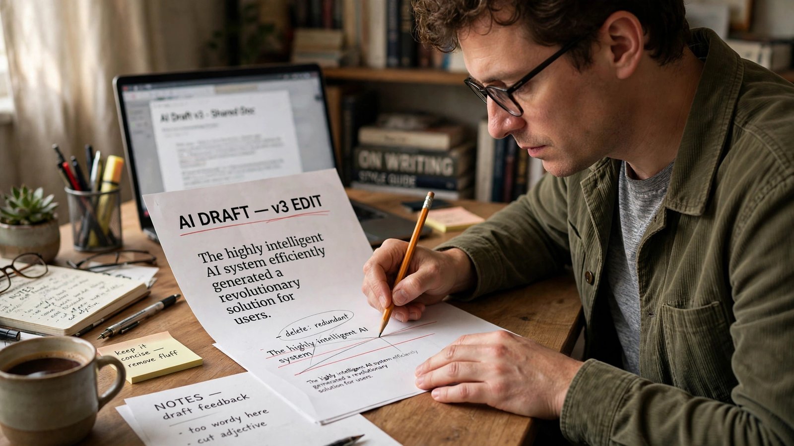Editing drafts from the best AI cover letter generator before sending