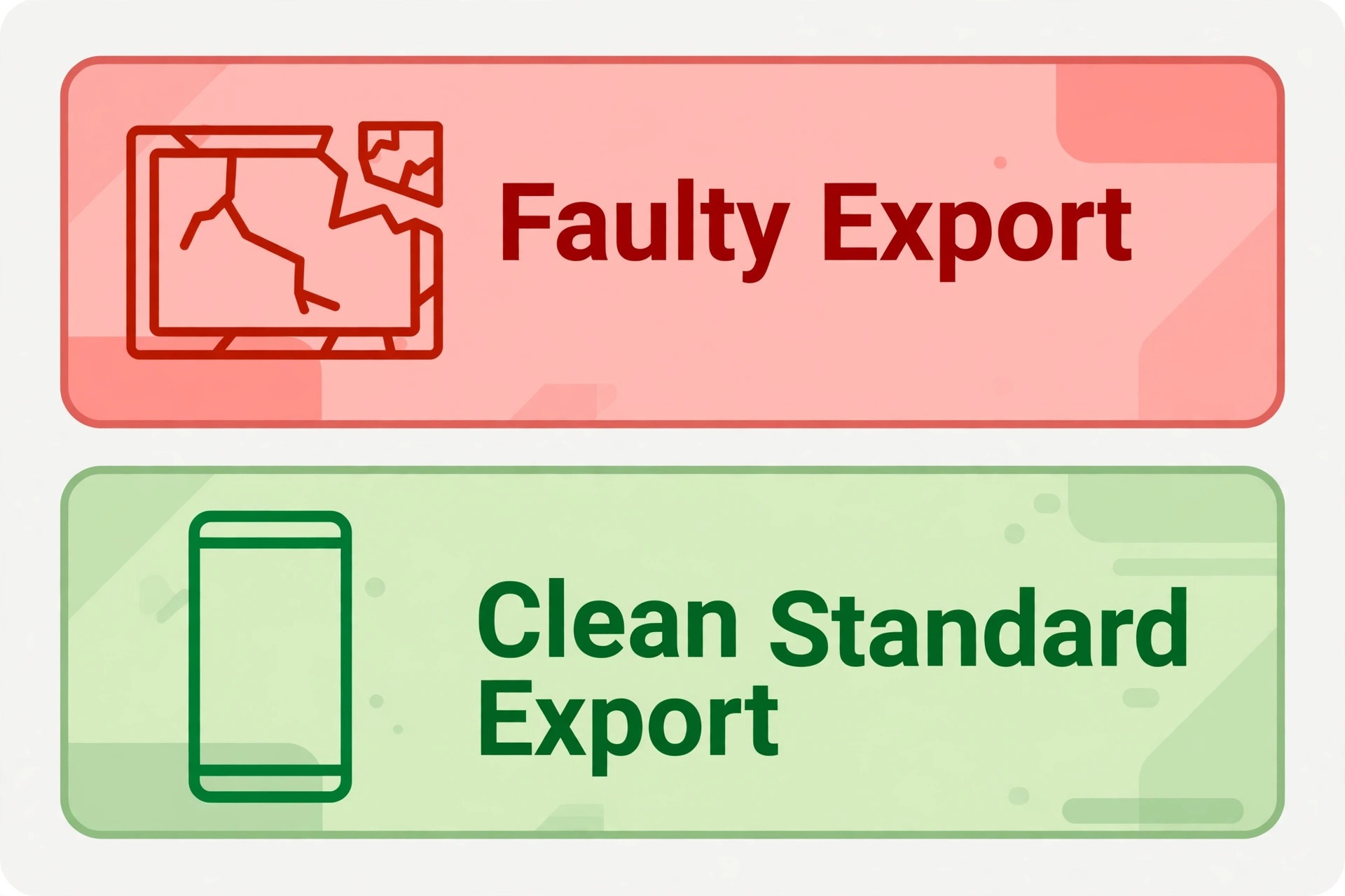 Faulty versus clean Instagram Reels export comparison