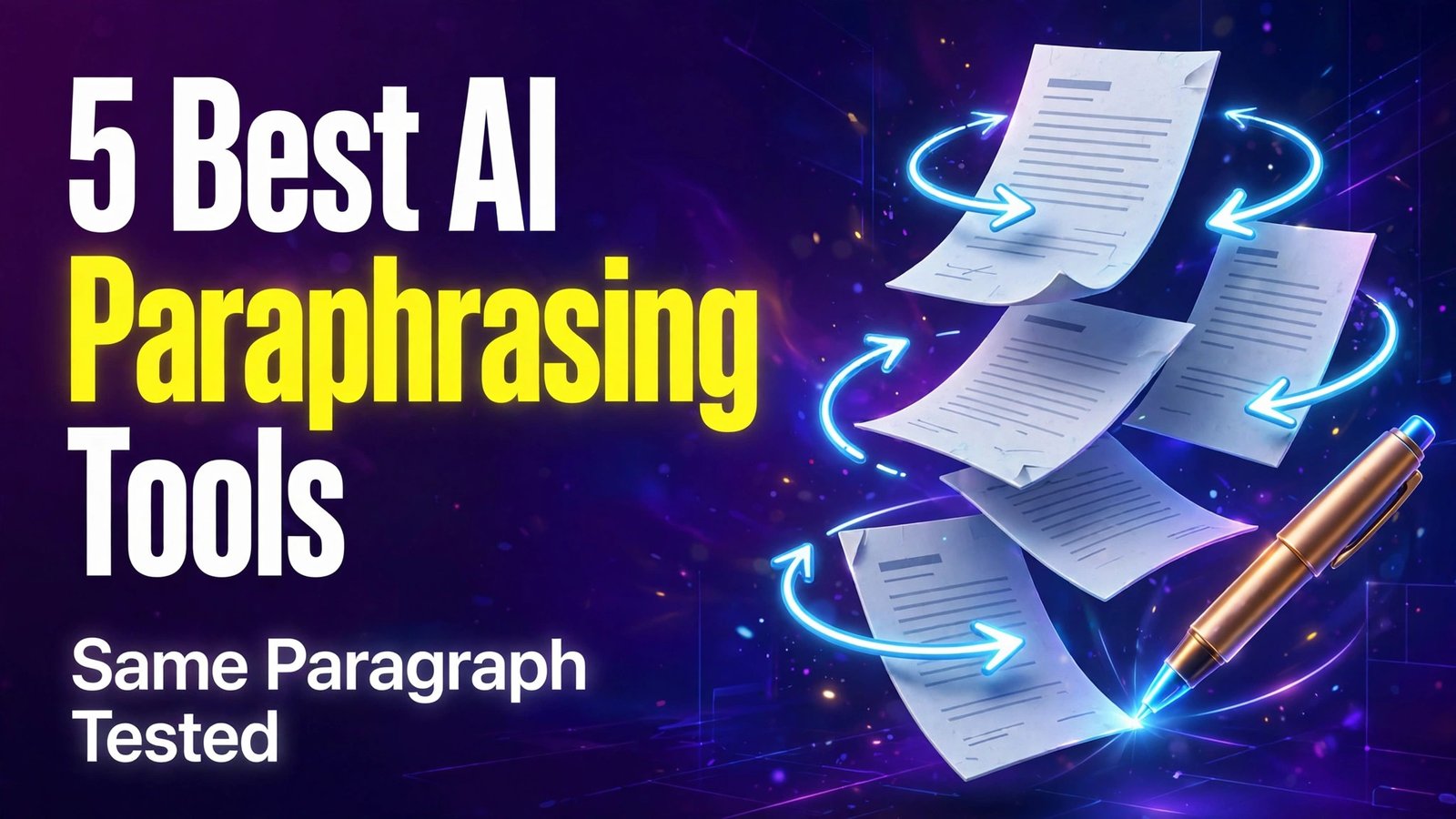 Best AI paraphrasing tools compared 2026 — same paragraph rewritten five ways