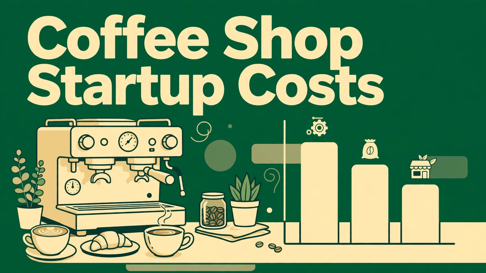 cost of starting a coffee shop breakdown thumbnail showing coffee shop startup costs and bold title text Coffee Shop Startup Costs