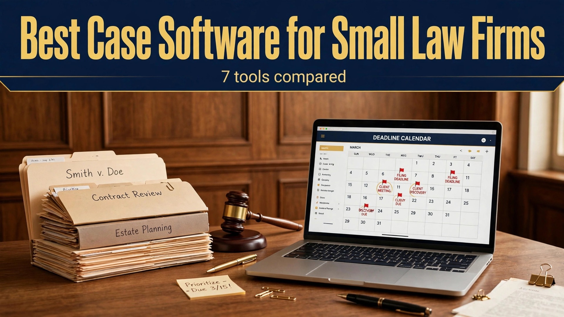 Thumbnail for the best case management software for small law firms guide showing law firm tools compared