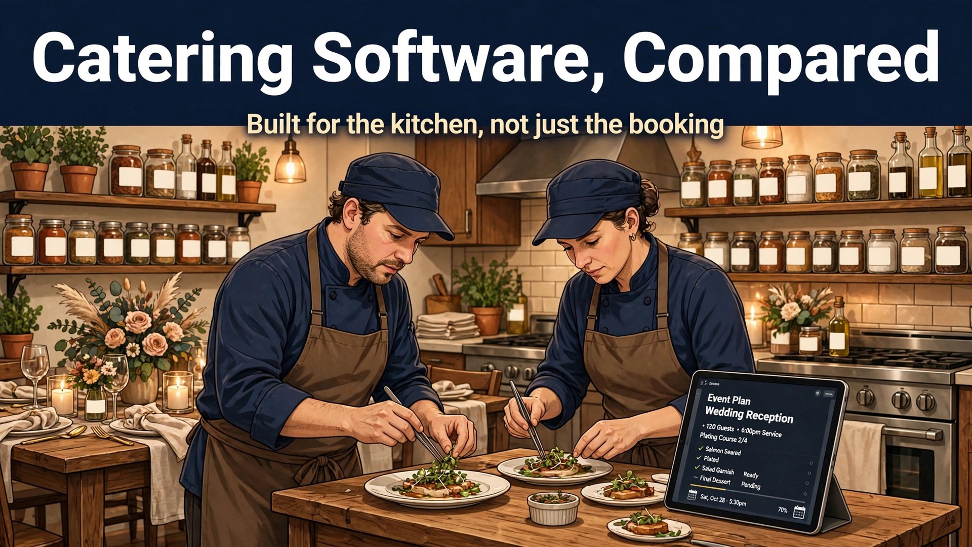 Thumbnail for the best event management software for catering businesses guide showing catering tools compared
