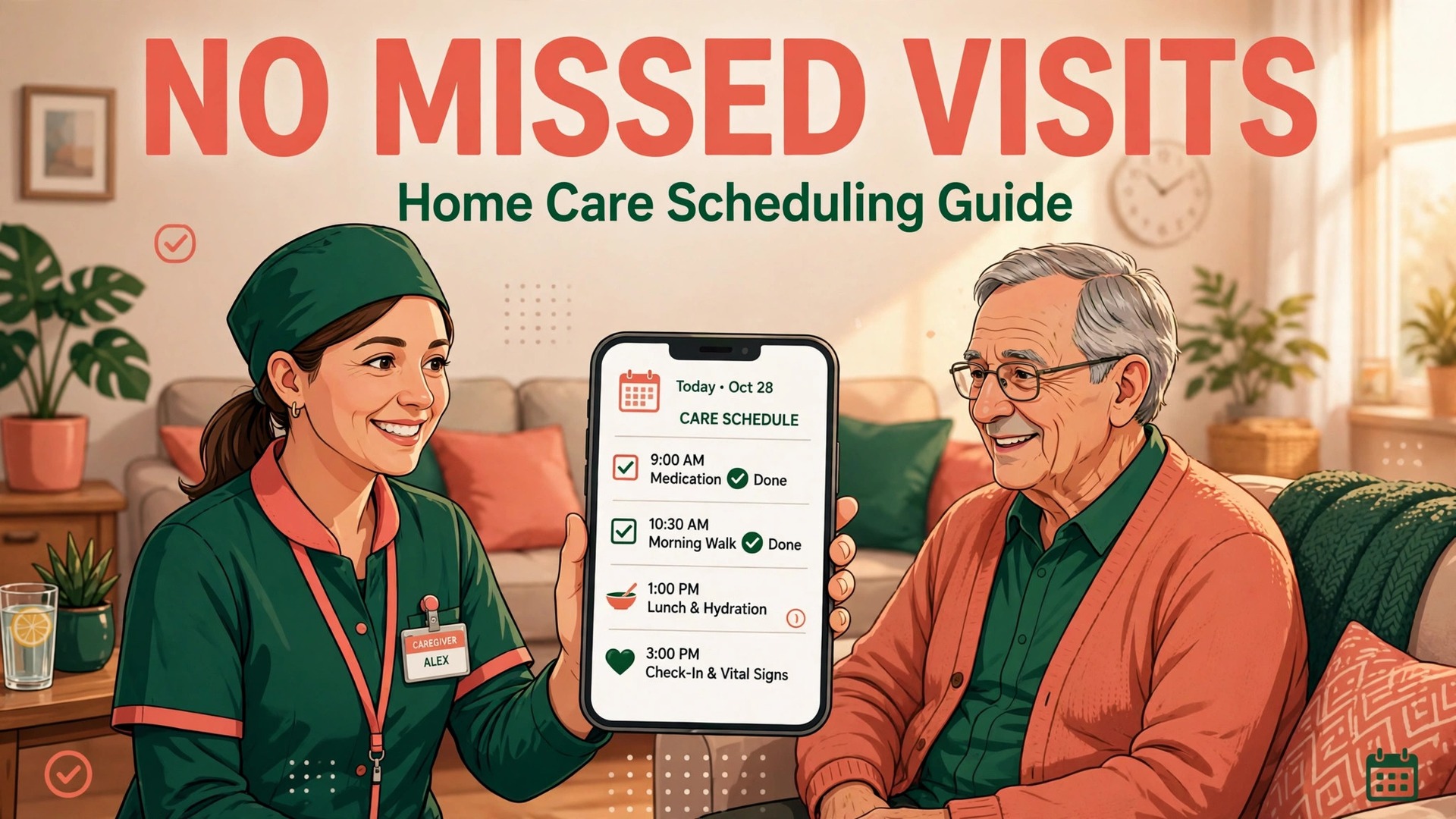 Thumbnail for the Best Scheduling Software for Home Care Agencies guide showing a caregiver schedule on a phone