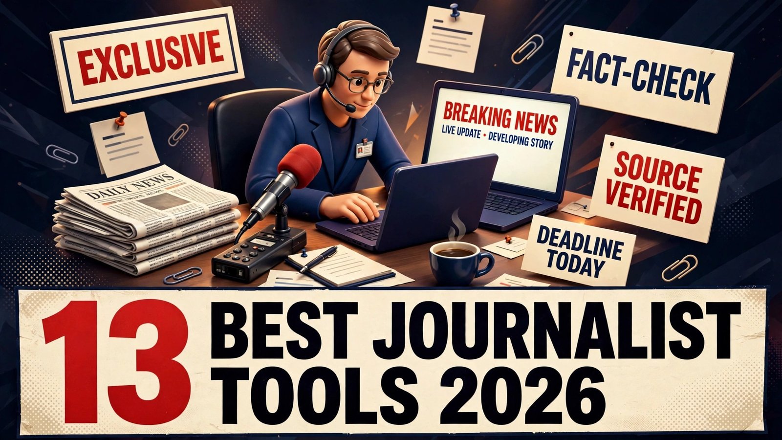 Best AI tools for journalists in 2026, 13 tools for transcription, research, writing and publishing