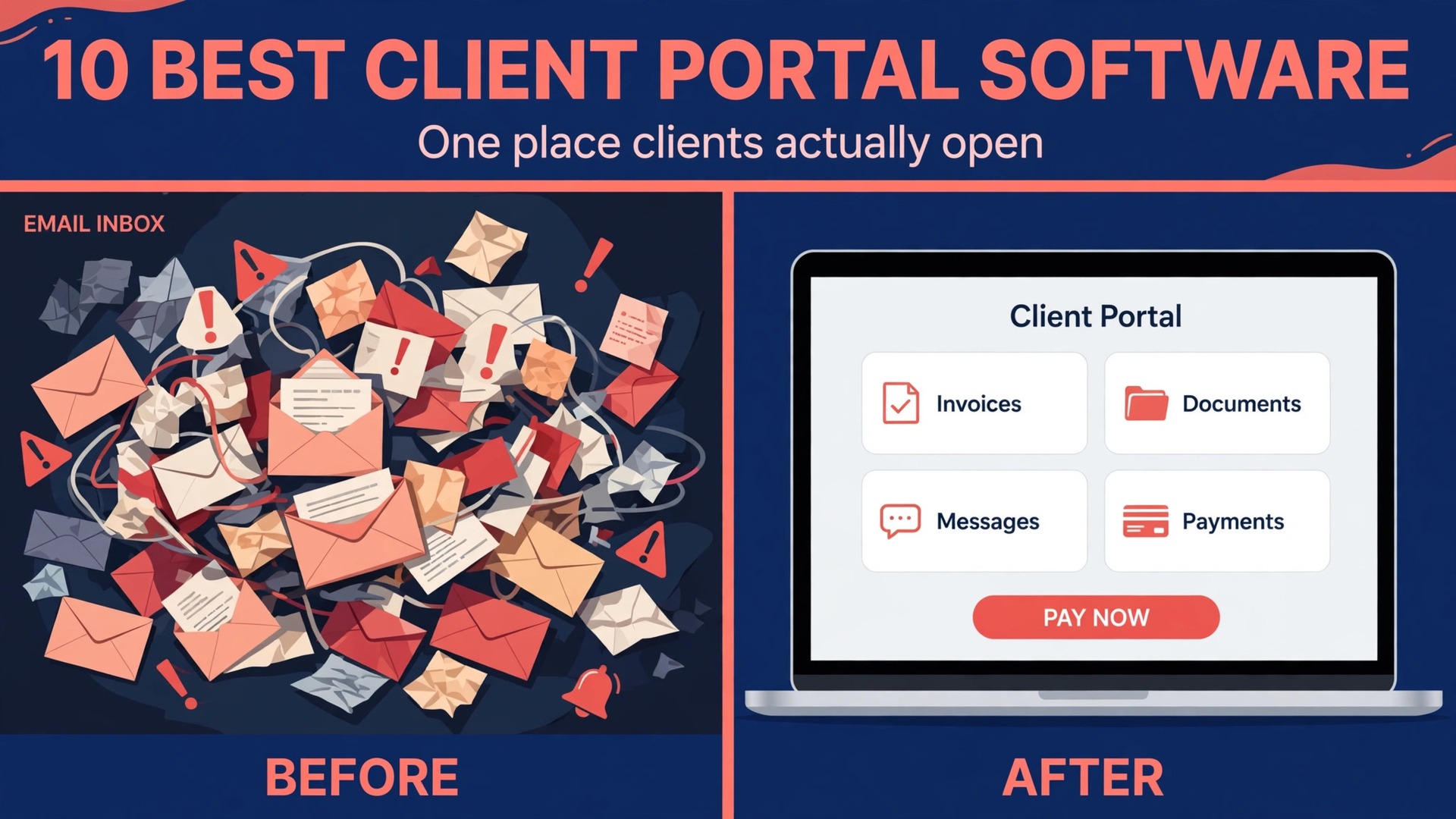 best client portal software for small business thumbnail: Thumbnail showing the main benefit for a professional service firm