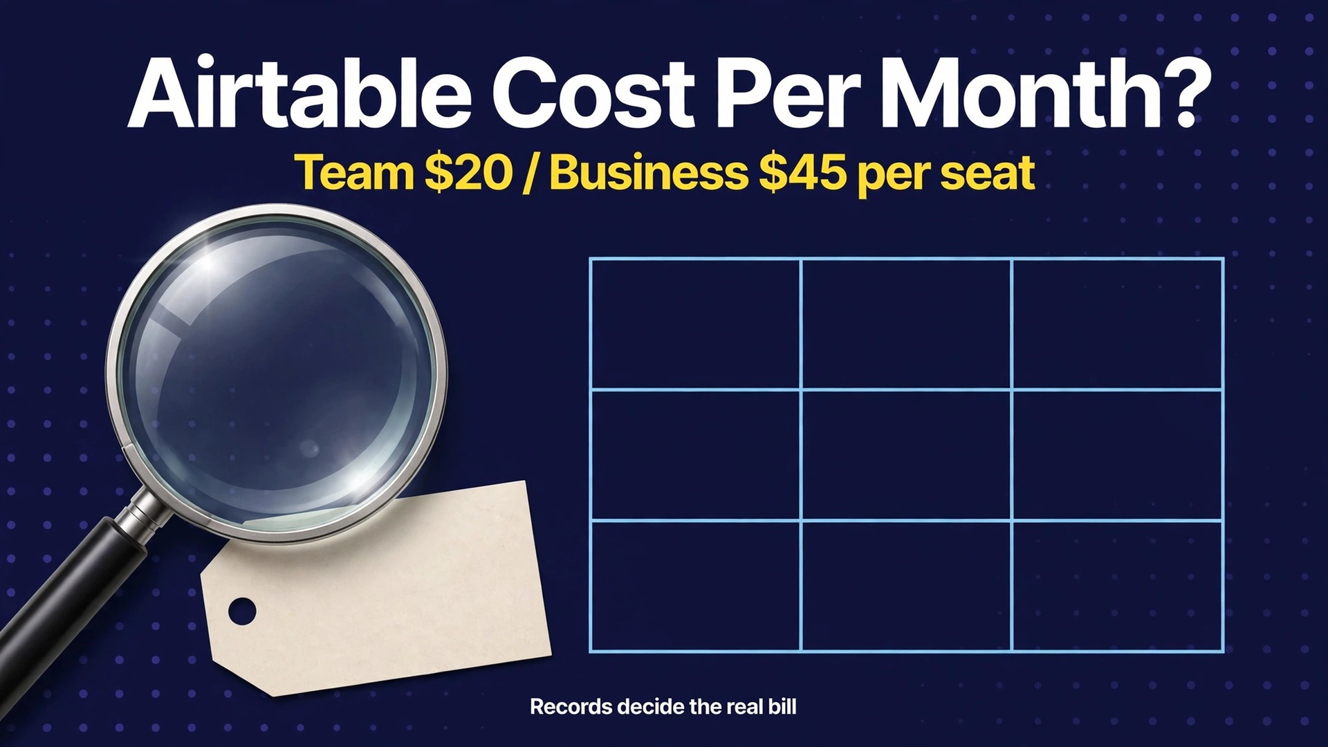 cost of Airtable for small business monthly thumbnail: Thumbnail for the How Much Does Airtable Cost a Small Business Each Month guide showing an Airtable pricing screen