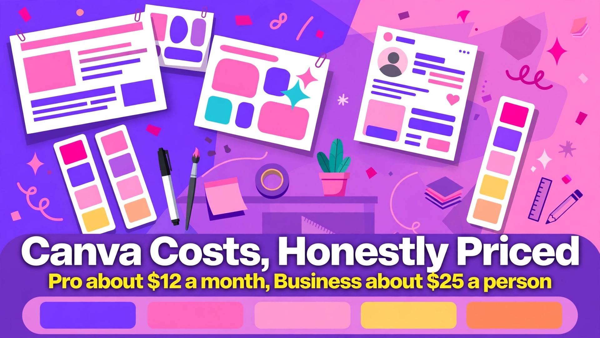 cost of Canva for small business monthly thumbnail: Thumbnail for the How Much Does Canva Cost a Small Business Each Month guide showing a Canva pricing screen