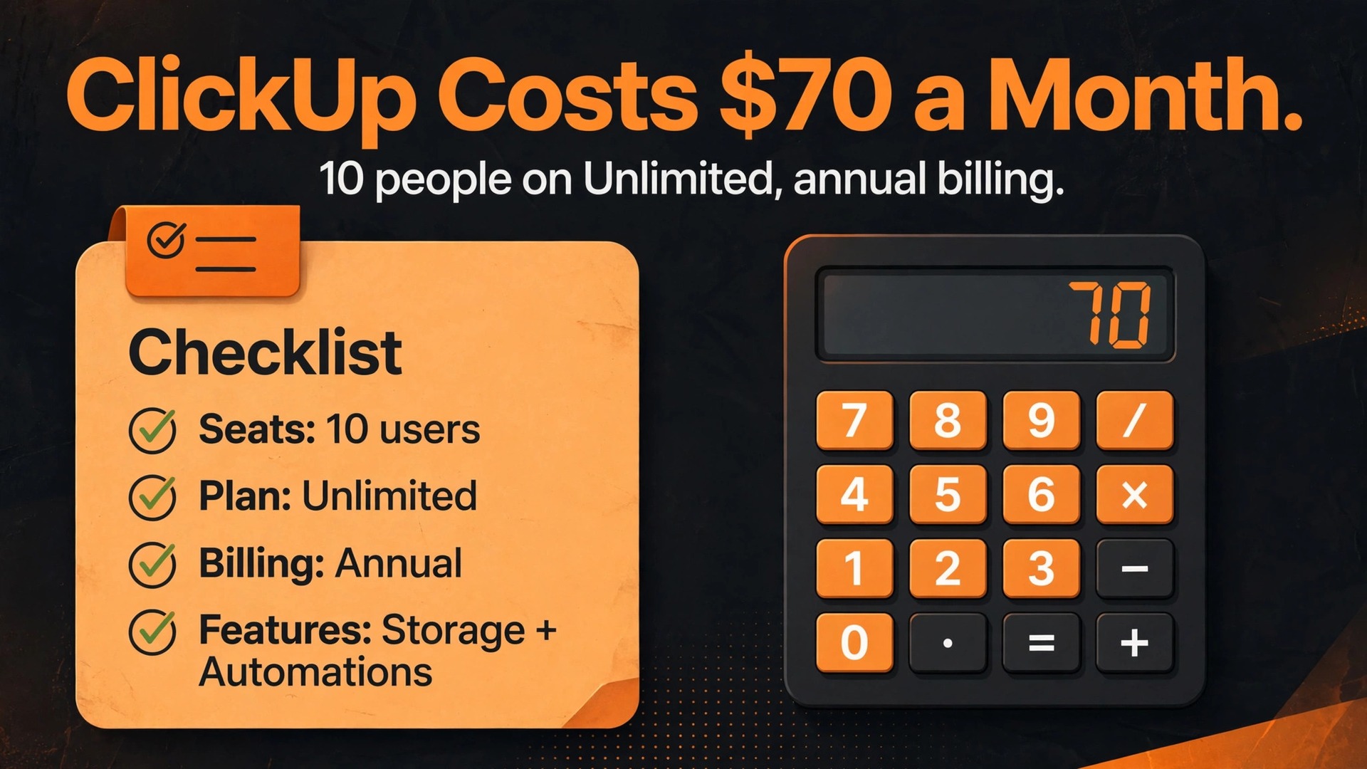 cost of ClickUp for small business monthly thumbnail: Thumbnail for the How Much Does ClickUp Cost a Small Business Each Month guide showing a ClickUp pricing screen