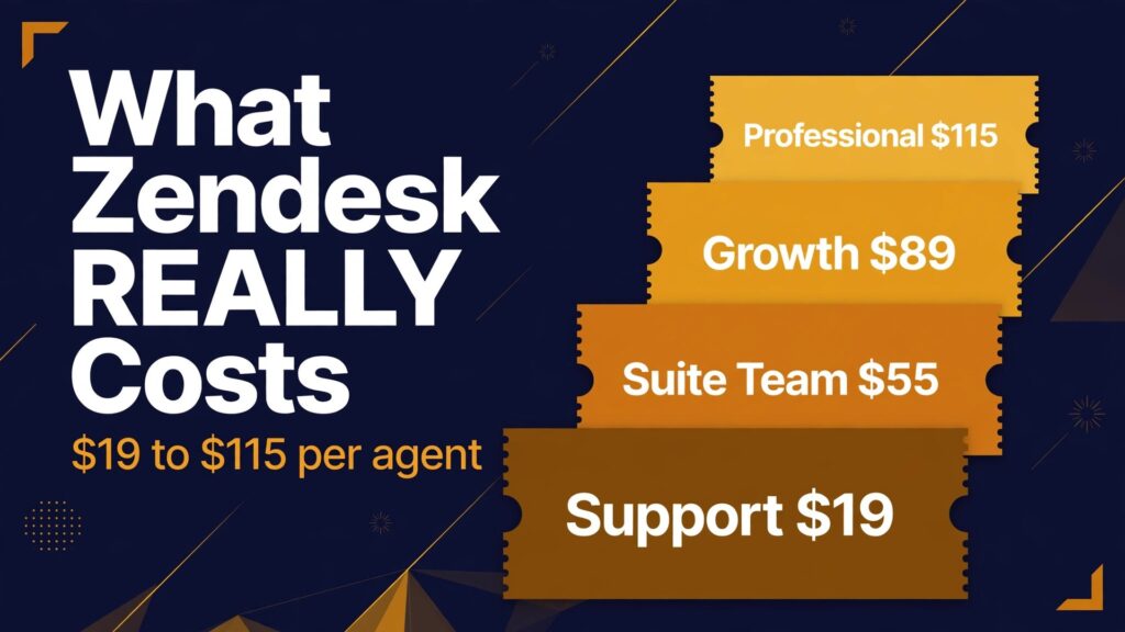 cost of Zendesk for small business monthly thumbnail: Thumbnail for the How Much Does Zendesk Cost a Small Business Each Month guide showing a Zendesk pricing screen