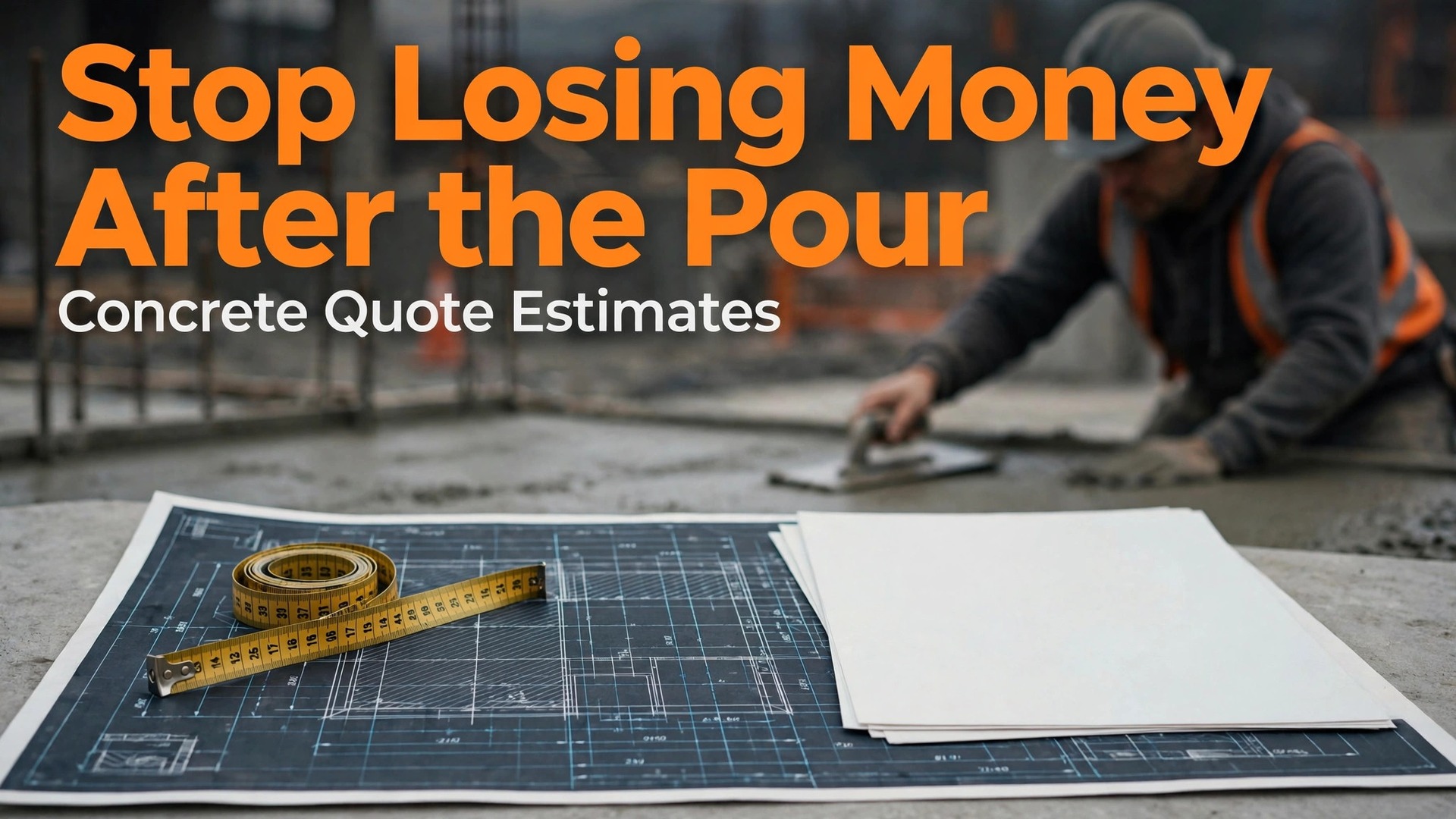 use AI for concrete contractor quote estimates thumbnail: Thumbnail for the concrete quote estimates guide showing a quote mockup