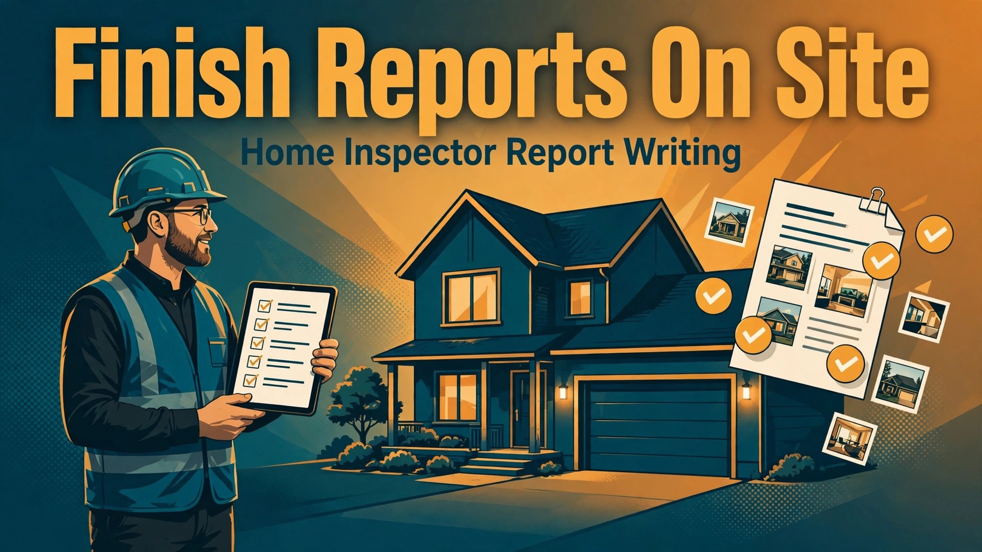 use AI for home inspector report writing thumbnail: Thumbnail for the home inspector report writing guide showing a report mockup