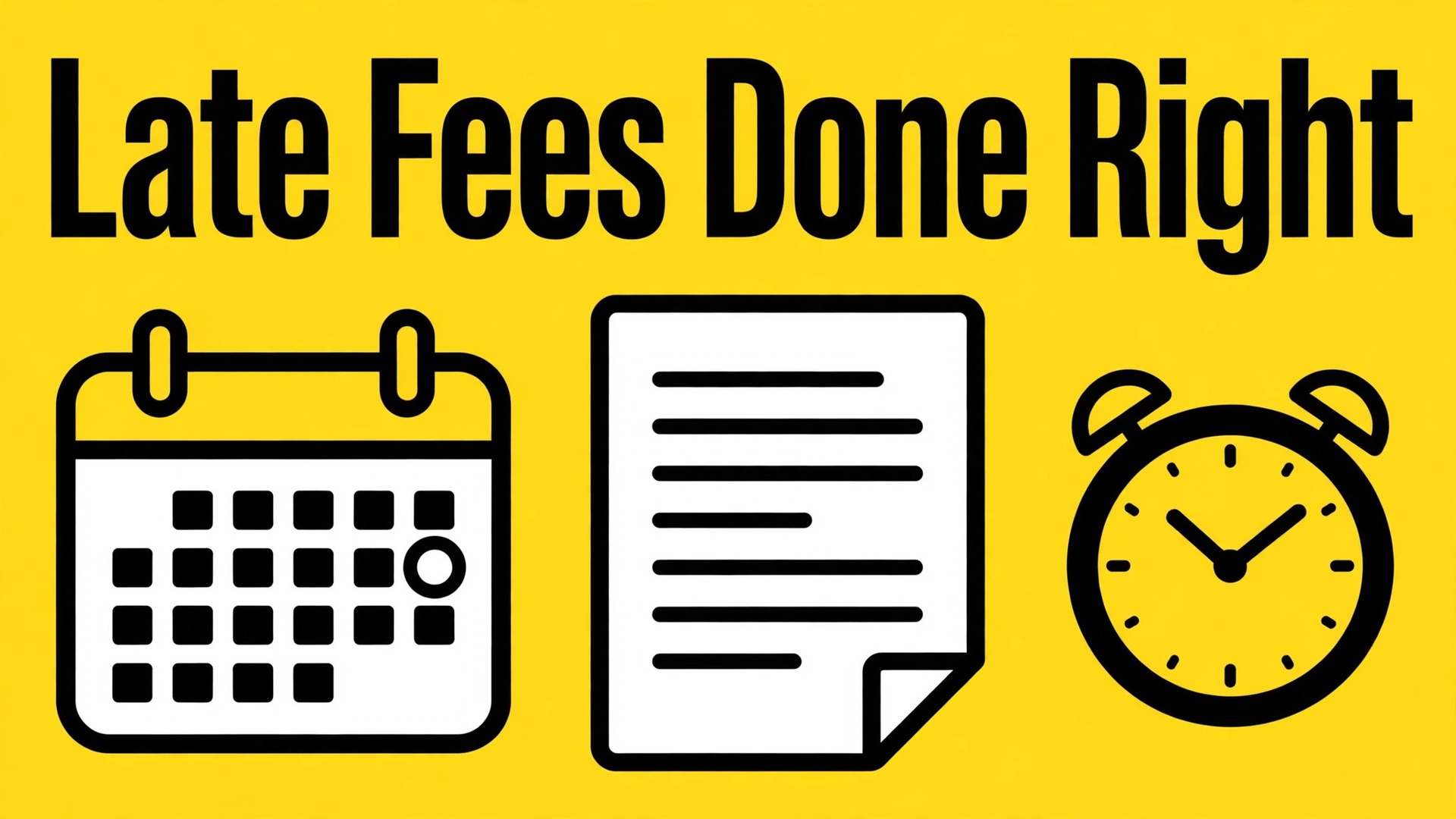 how to charge late fees small business thumbnail: Late fee thumbnail showing an overdue invoice with a calendar