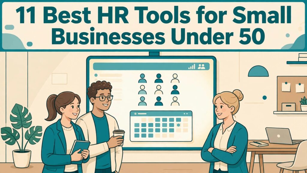 best hr software for small business under 50 employees thumbnail: Thumbnail for the Best HR Software for a Small Business Under 50 Employees guide showing the winning tool in use