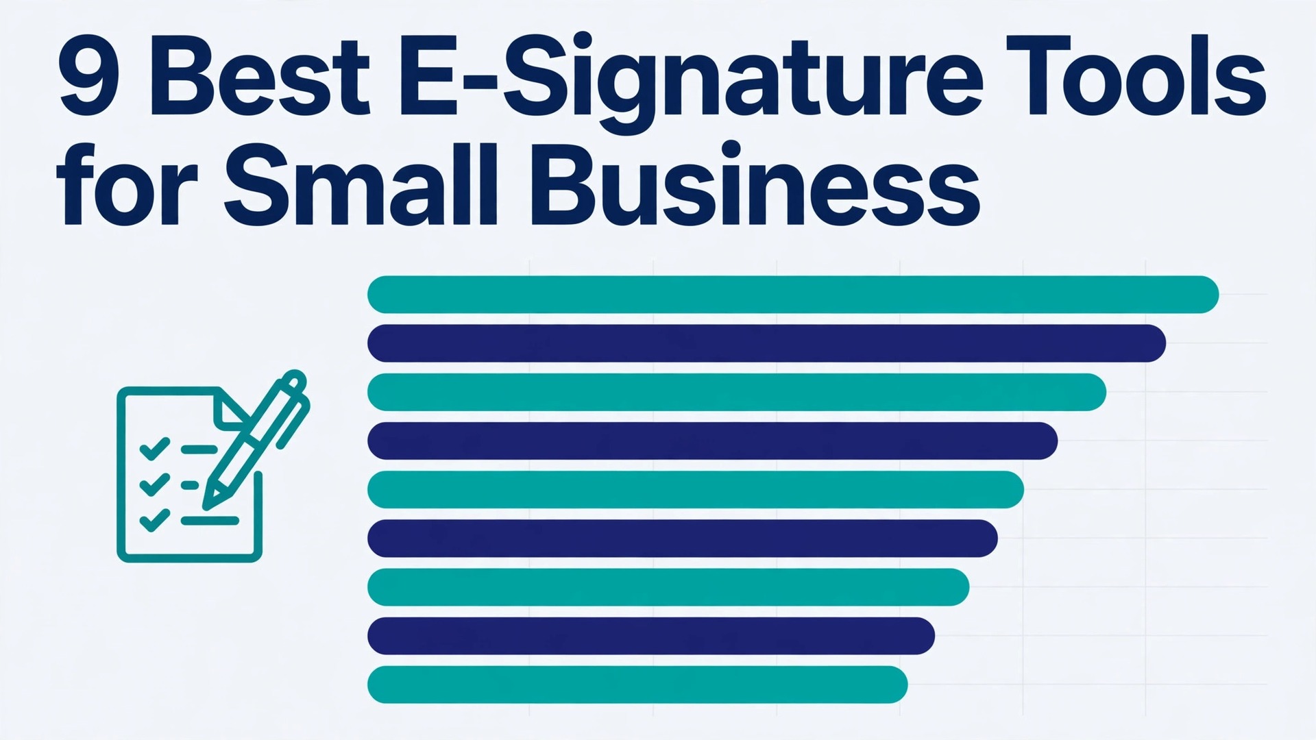 best e-signature software for small business thumbnail: E-signature software comparison chart for small business with nine tools and prices