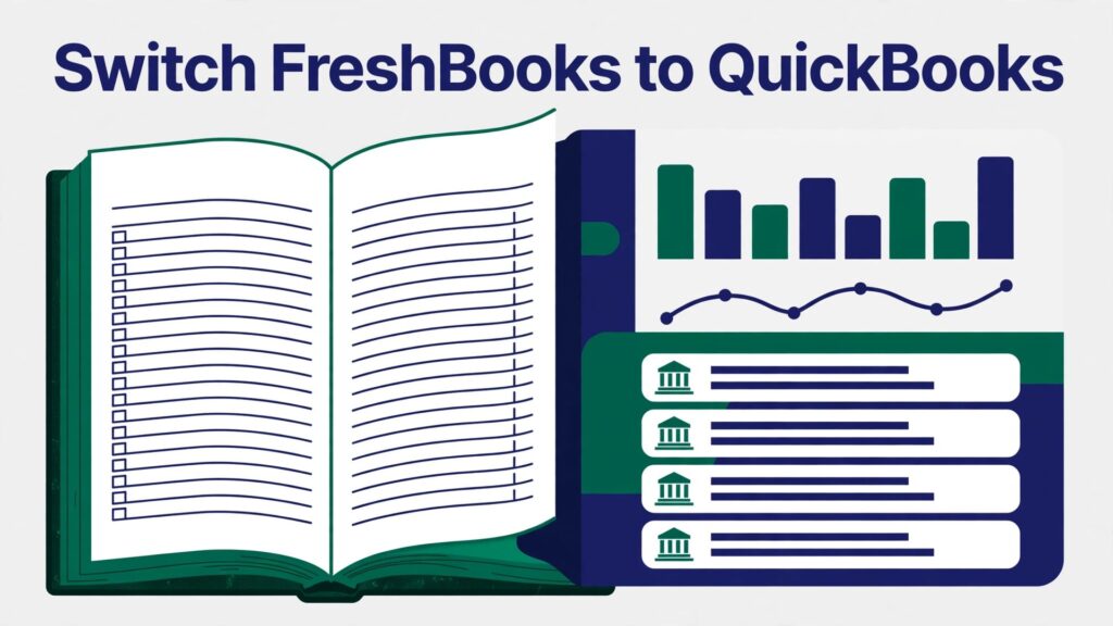 switch FreshBooks to QuickBooks small business thumbnail: A simple invoice ledger growing into a full accounting dashboard