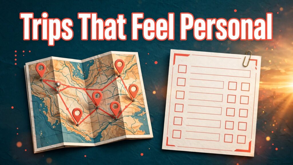 use AI for travel agency itinerary planning thumbnail: A personal itinerary compared with a generic template trip