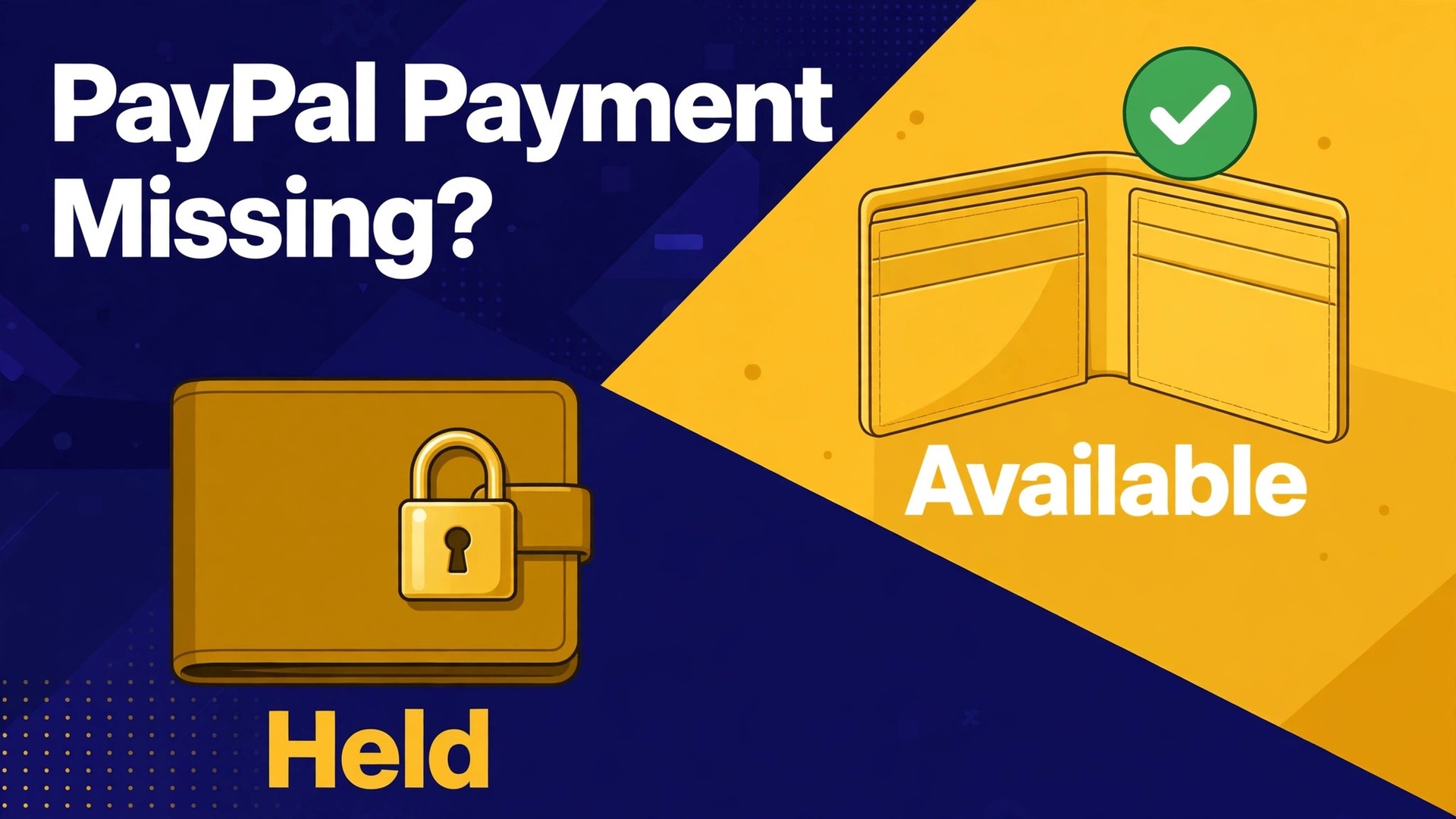 fix PayPal payment not received small business thumbnail: A comparison of an available balance with a held balance