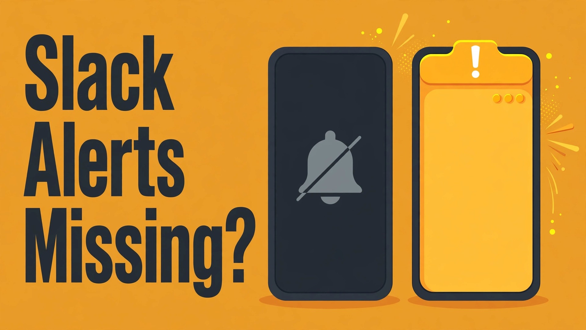 fix Slack notifications not working small team thumbnail: A comparison of a silent phone with an alerting phone