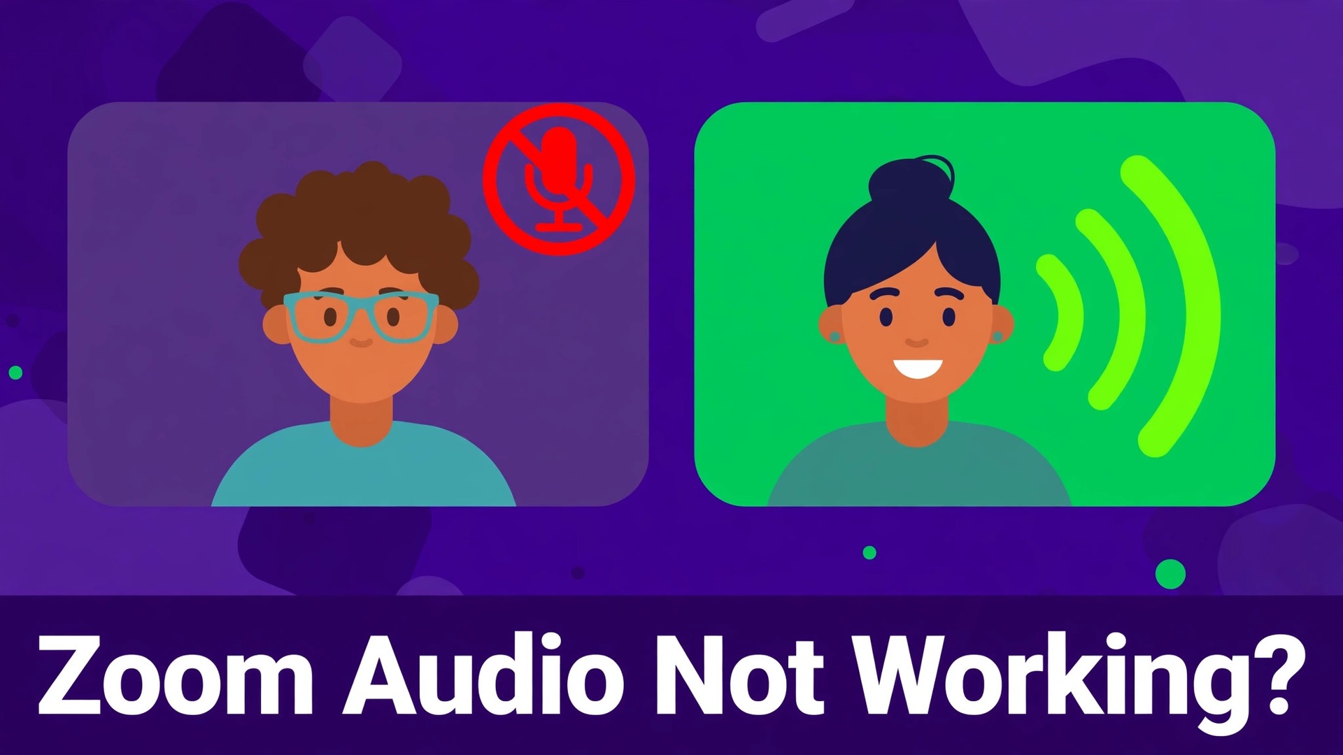 fix Zoom audio not working small team thumbnail: A comparison of a silent meeting with a clear meeting