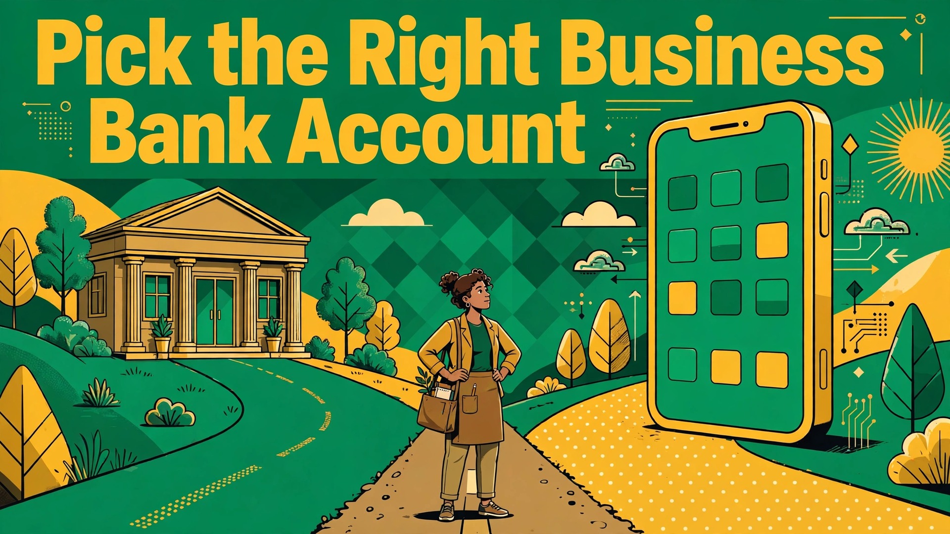how to choose a business bank account small business thumbnail: A decision visual for choosing a business bank account