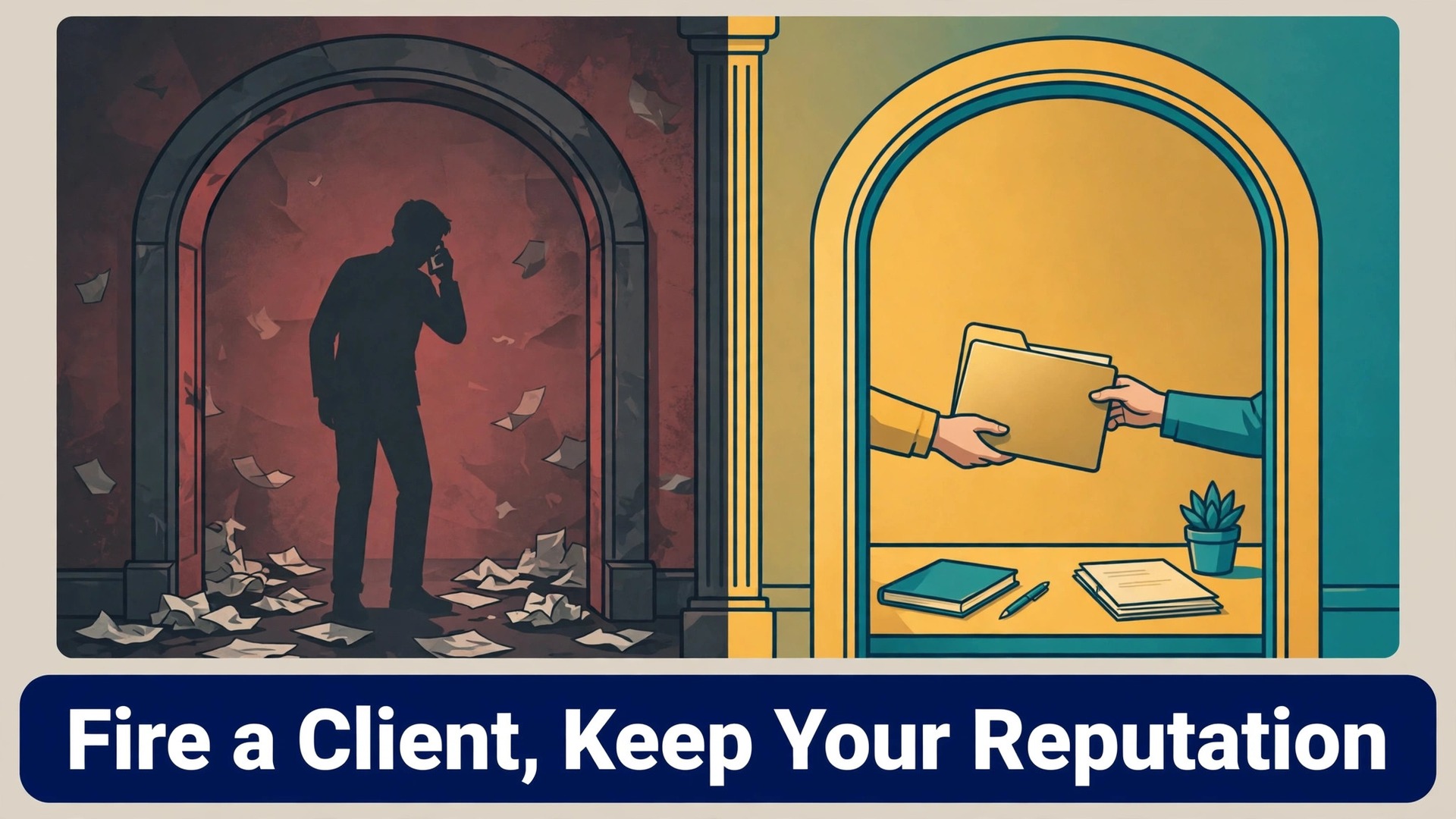 how to fire a client professionally small business thumbnail: A comparison of a strained relationship and a calm handover