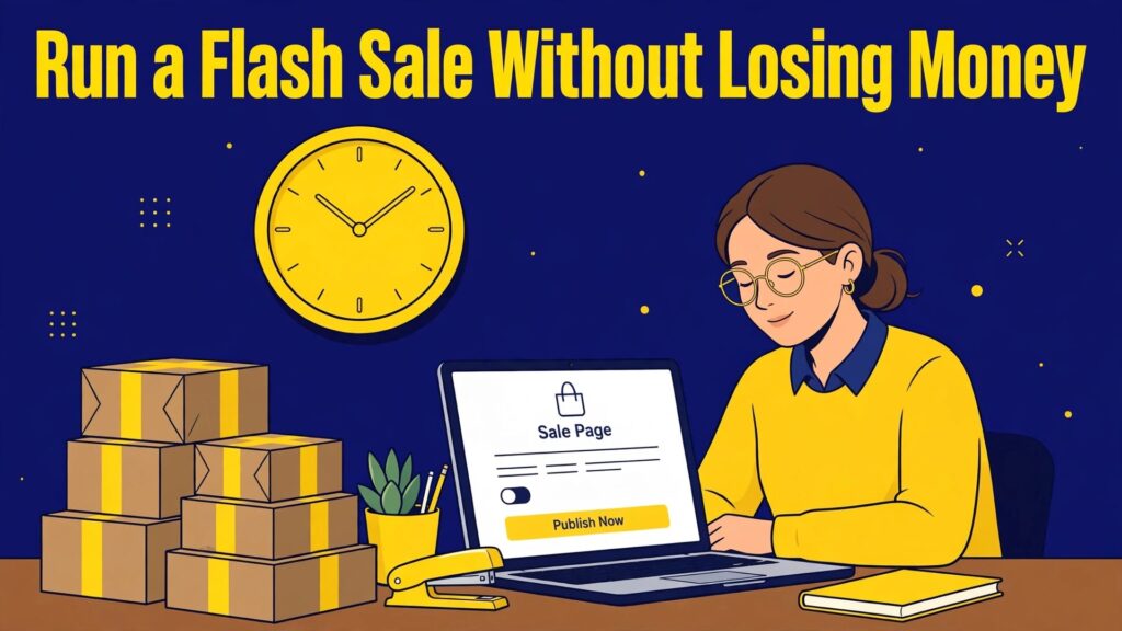 how to run a flash sale small online shop thumbnail: A side-by-side view of a planned sale and a chaotic discount rush
