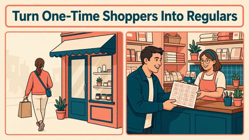 how to set up a loyalty program small retailer thumbnail: A comparison of a one time discount shopper and a returning loyalty member