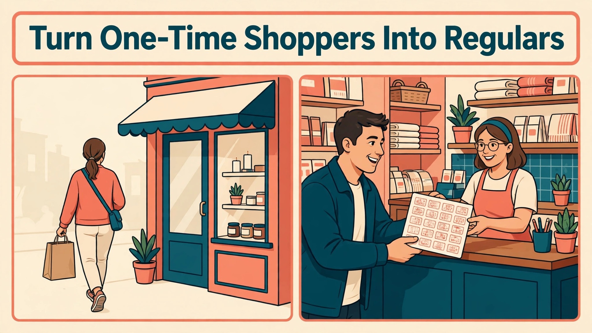 how to set up a loyalty program small retailer thumbnail: A comparison of a one time discount shopper and a returning loyalty member