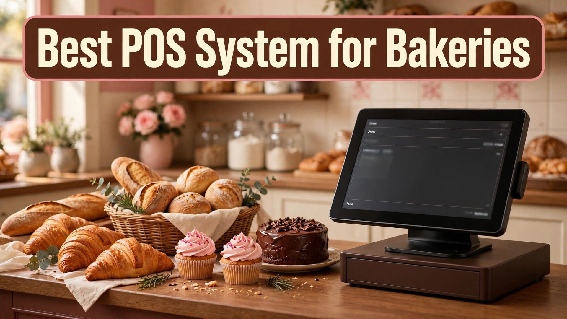 Best POS system for bakeries thumbnail showing a bakery counter and till