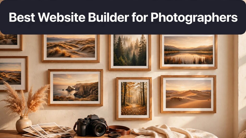 Best website builder for photographers guide thumbnail with a gallery wall