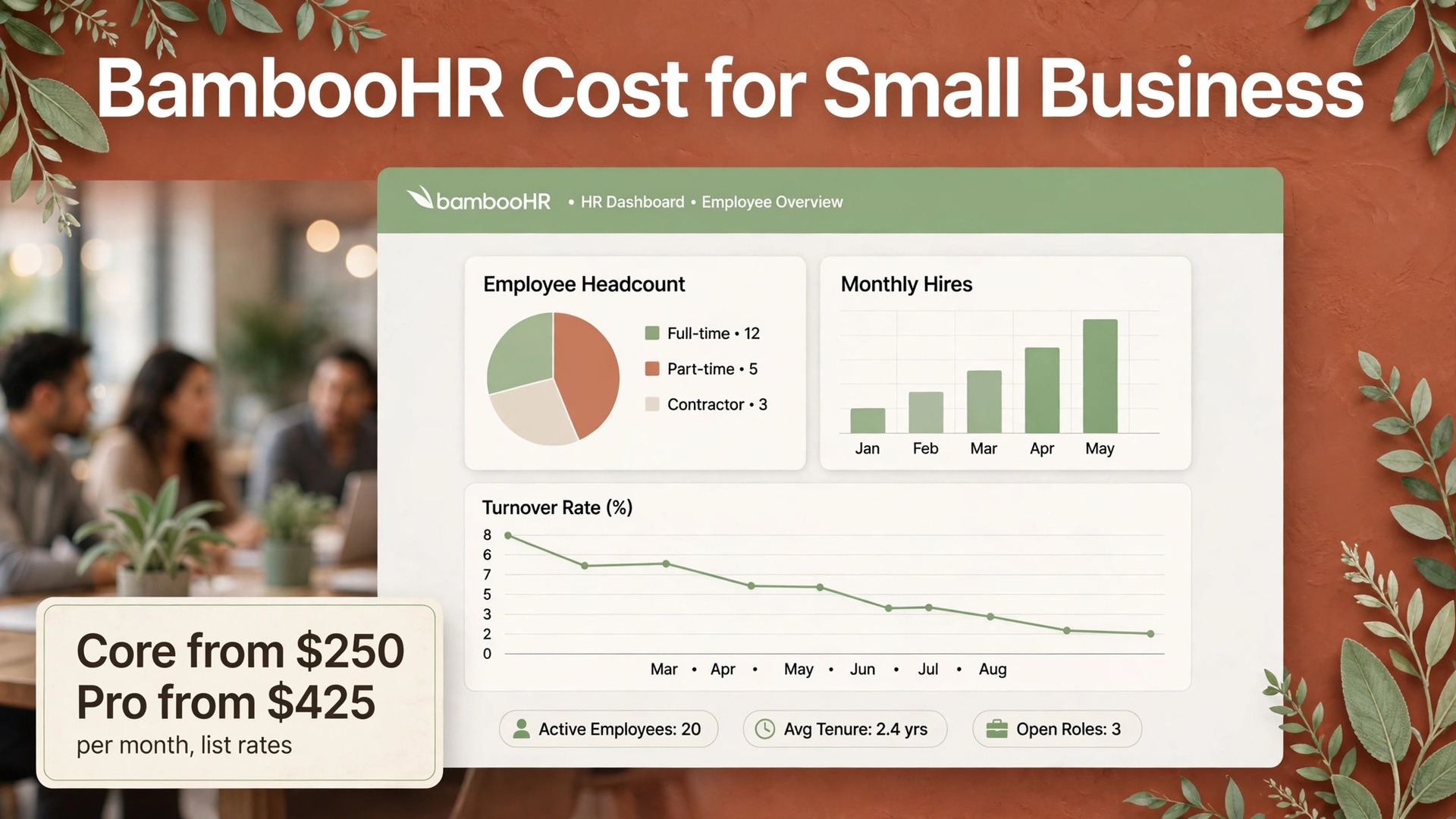 cost of BambooHR for small business monthly thumbnail: BambooHR pricing comparison thumbnail